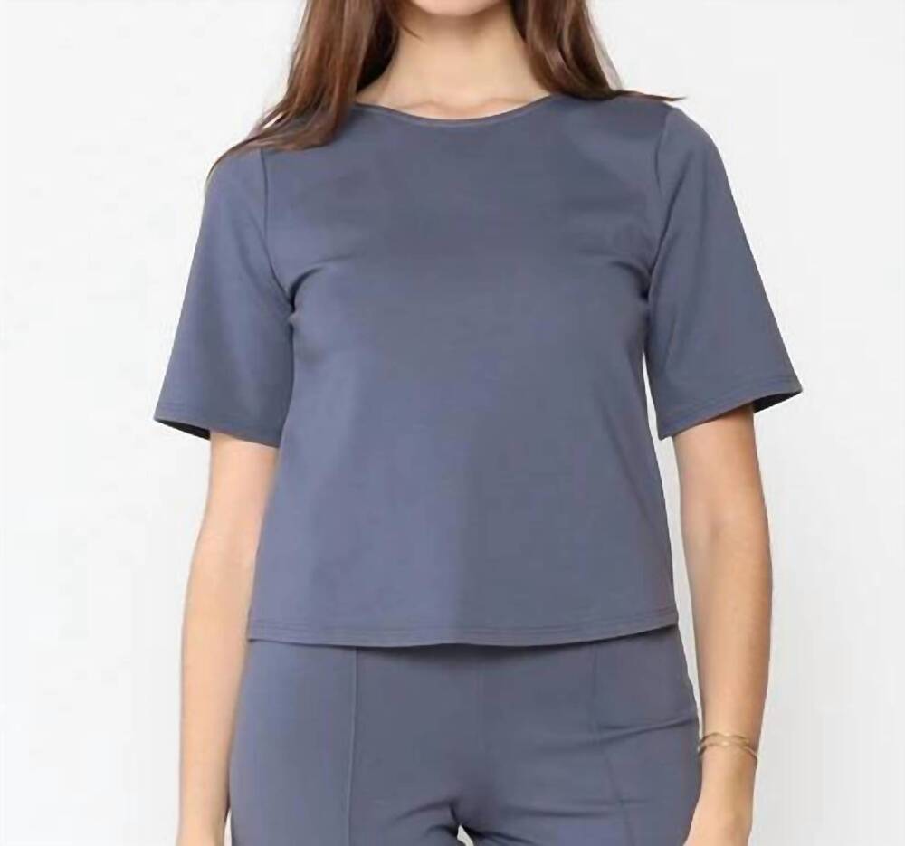 NEW RIPLEY RADER ponte knit top in sea blue